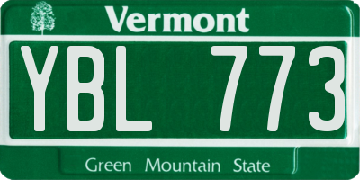 VT license plate YBL773