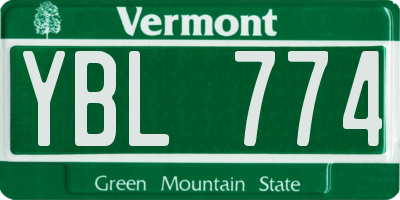 VT license plate YBL774