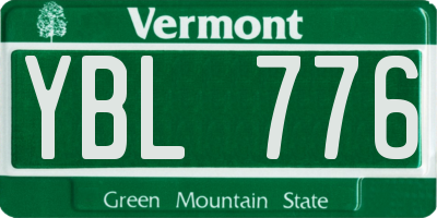 VT license plate YBL776