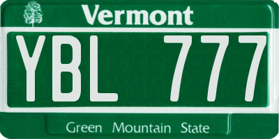 VT license plate YBL777