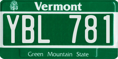 VT license plate YBL781