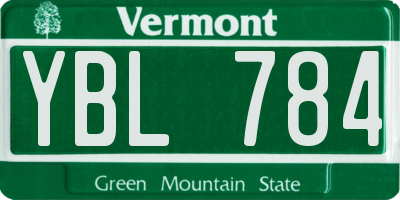 VT license plate YBL784