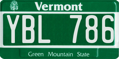 VT license plate YBL786