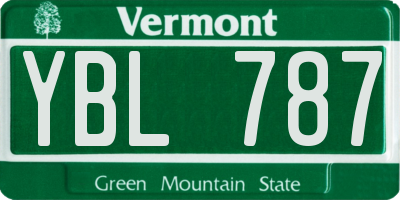 VT license plate YBL787