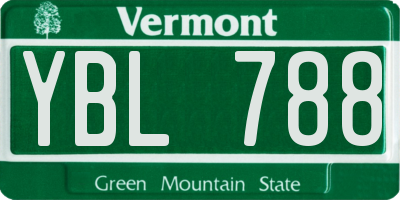 VT license plate YBL788
