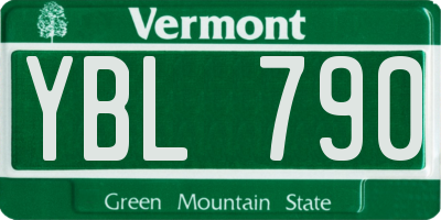 VT license plate YBL790