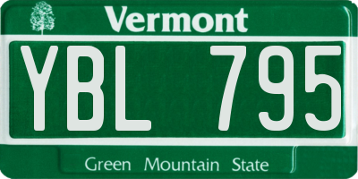 VT license plate YBL795