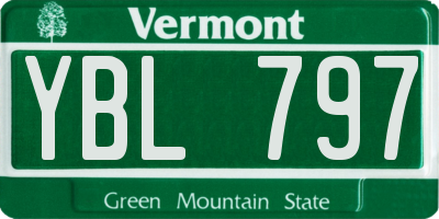VT license plate YBL797