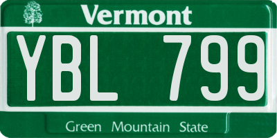 VT license plate YBL799