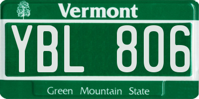 VT license plate YBL806