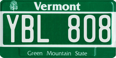 VT license plate YBL808