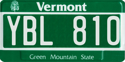 VT license plate YBL810