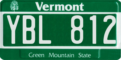 VT license plate YBL812