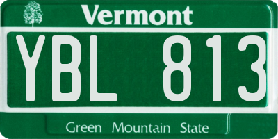 VT license plate YBL813