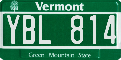 VT license plate YBL814