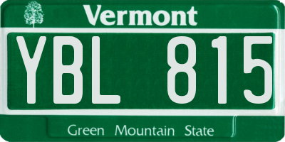 VT license plate YBL815