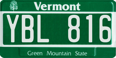 VT license plate YBL816