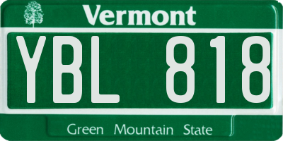 VT license plate YBL818