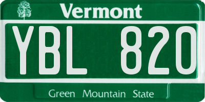 VT license plate YBL820