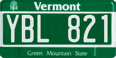 VT license plate YBL821