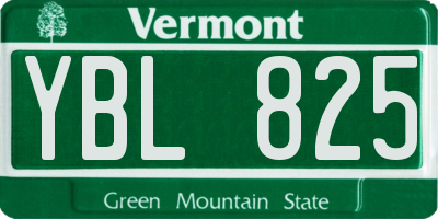 VT license plate YBL825