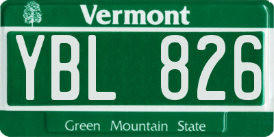 VT license plate YBL826