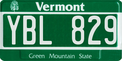 VT license plate YBL829