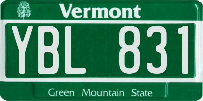 VT license plate YBL831