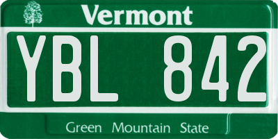 VT license plate YBL842