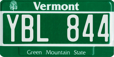 VT license plate YBL844