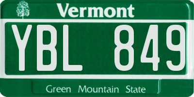 VT license plate YBL849