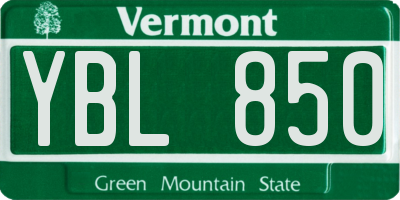 VT license plate YBL850