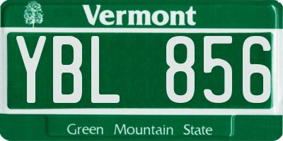 VT license plate YBL856