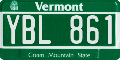 VT license plate YBL861