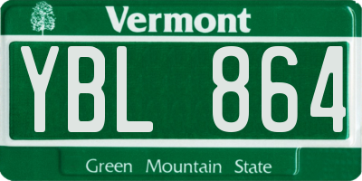 VT license plate YBL864