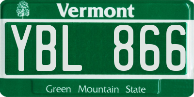 VT license plate YBL866