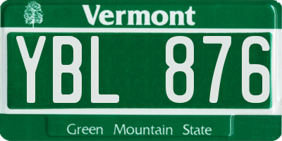 VT license plate YBL876