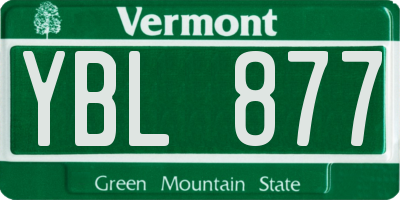 VT license plate YBL877
