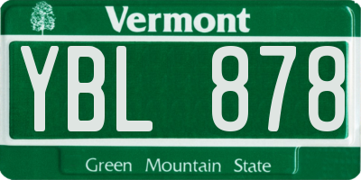 VT license plate YBL878
