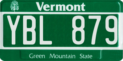 VT license plate YBL879