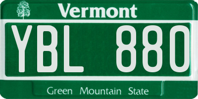 VT license plate YBL880
