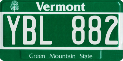 VT license plate YBL882