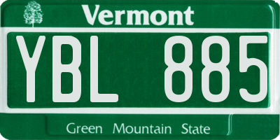 VT license plate YBL885