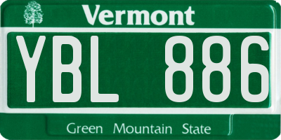 VT license plate YBL886