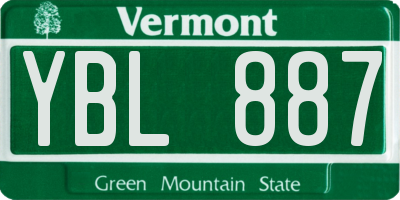 VT license plate YBL887