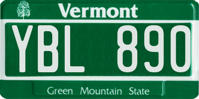 VT license plate YBL890