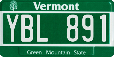 VT license plate YBL891