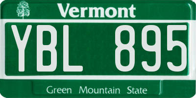 VT license plate YBL895