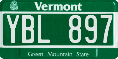 VT license plate YBL897