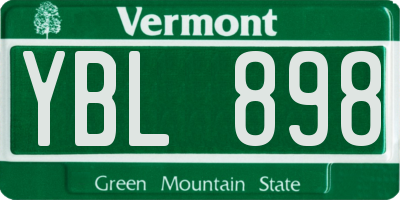 VT license plate YBL898